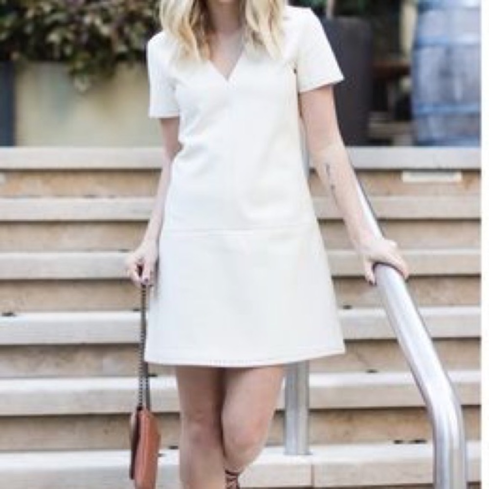 Zara Off White Leather Dress